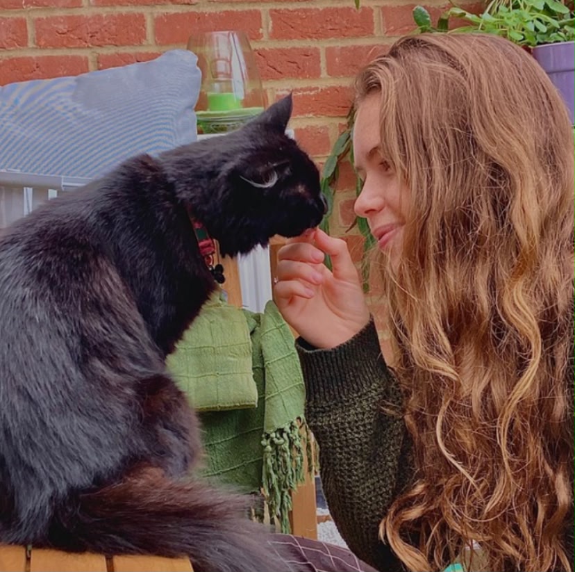 Jess with a cat